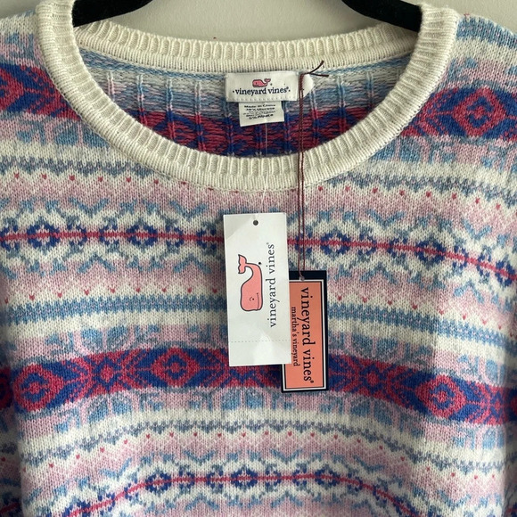 Vineyard Vines | Fair Isle Sweater Alpaca Merino Wool Size Large - Picture 6 of 8